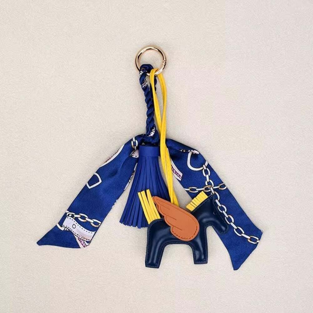 Navy Blue Horse Charm w/ Scarf Bag Charm